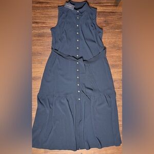 Tommy Hilfiger Navy Button-Down Maxi Dress